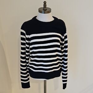 GAP Black and White Striped Women's Sweater